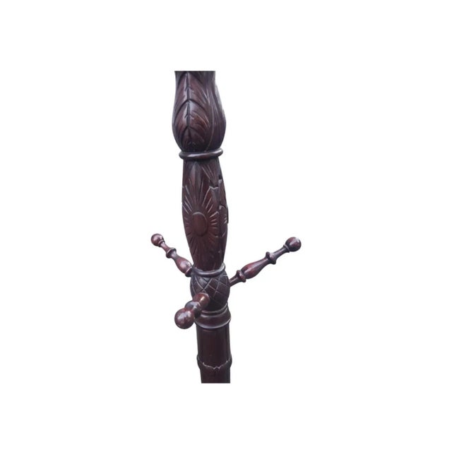 George III Style Hand-Carved Mahogany Coat Rack With Tripod Paw Feet For Sale In Washington DC - Image 6 of 8