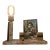 Early 20th Century Art Deco Marble Lamp with Flapper Photo Frame For Sale