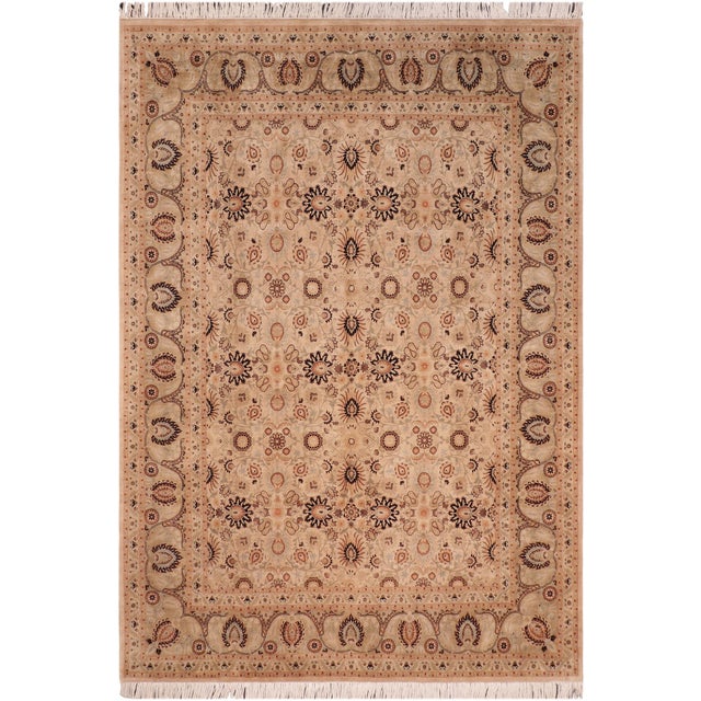 Textile Shabby Chic 1990's Beige/Green Wool Rug - 8'1'' X 10'3'' For Sale - Image 7 of 9