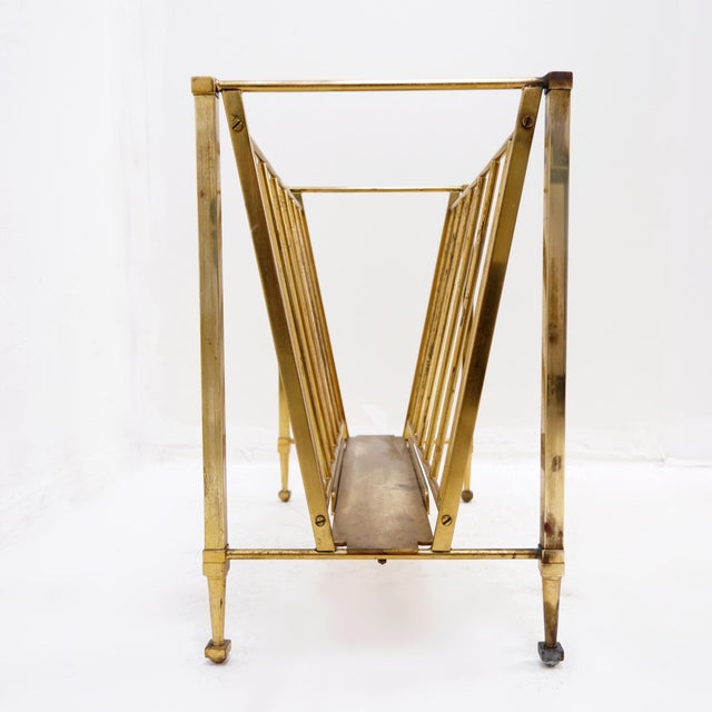 Neoclassical Brass Magazine Rack from Maison Jansen, 1940 For Sale - Image 3 of 15