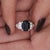 Contemporary 3.29 Carat Oval Blue Sapphire & Diamond in Platinum Engagement Ring, Size 6.75 For Sale - Image 3 of 8