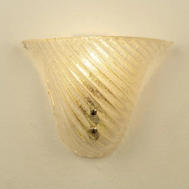 Ribbed Clear Wall-Mounted Glass Lamps, 1960s, Set of 2 For Sale - Image 4 of 10