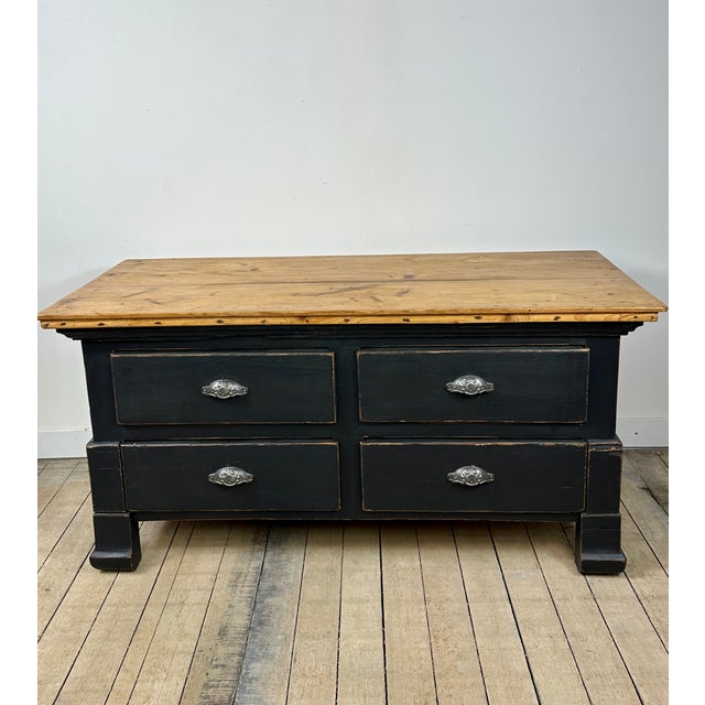 Low Chest of Drawers in Pitch Fir, 1920s For Sale - Image 9 of 9