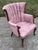 Mid 20th Century Vintage Pink Floral Channel Back Upholstered Chair For Sale - Image 5 of 13