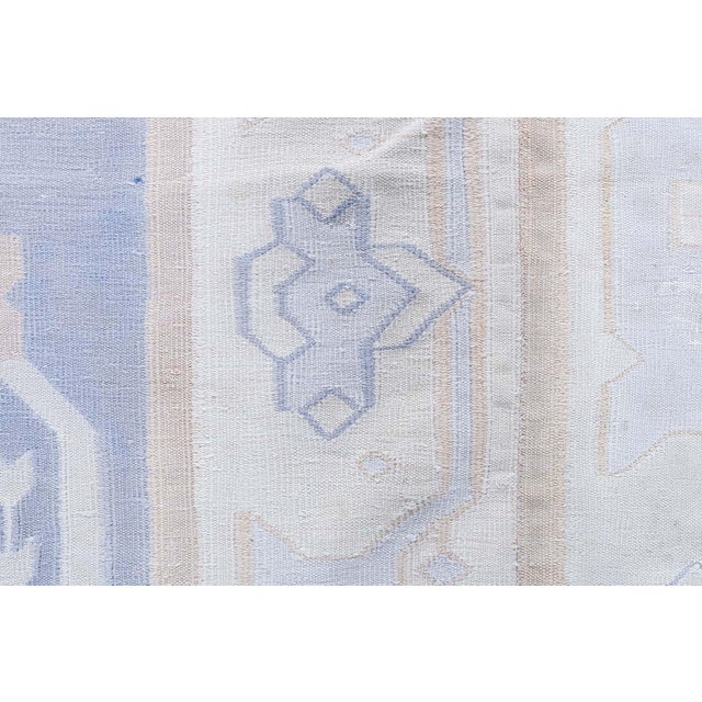 1950s Doris Leslie Blau Vintage Indian Dhurrie Soft Beige Flatweave Cotton Carpet For Sale - Image 5 of 11