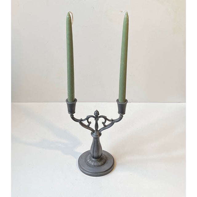 Art Deco Candleholder in Pewter from Just Andersen, 1930s For Sale - Image 4 of 9