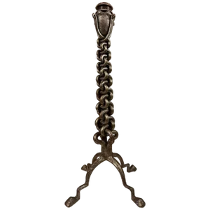 Brutalist Chain Link Wrought Iron Table Lamp, 1970