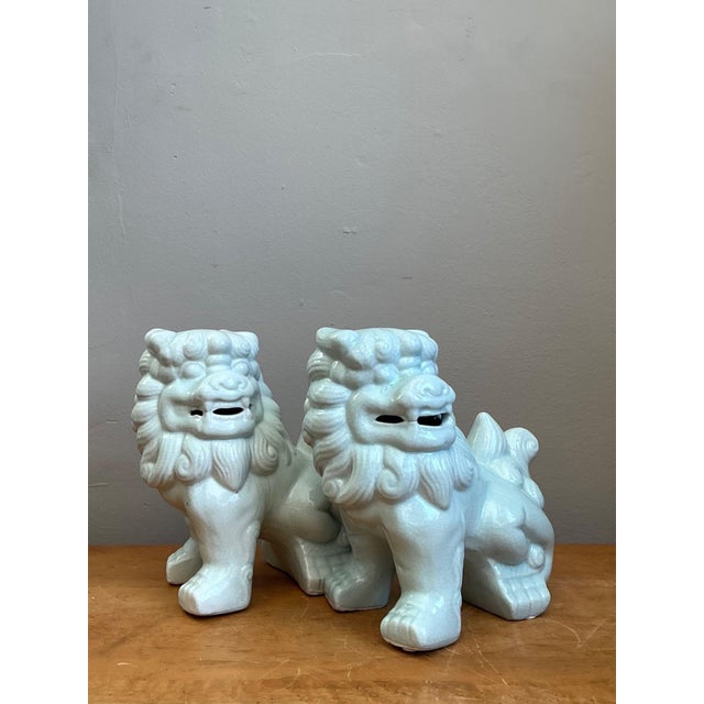 Vintage Celadon Glazed Foo Dogs - Set of 2 For Sale - Image 9 of 13