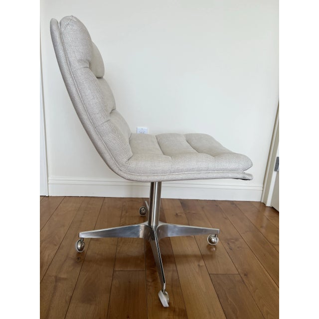 Restoration Hardware Restoration Hardware Griffith Linen Desk Chair For Sale - Image 4 of 5