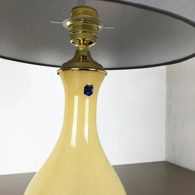 Metal Large Opaline Murano Glass Table Lamp from Cenedese Vetri, 1960s For Sale - Image 7 of 14