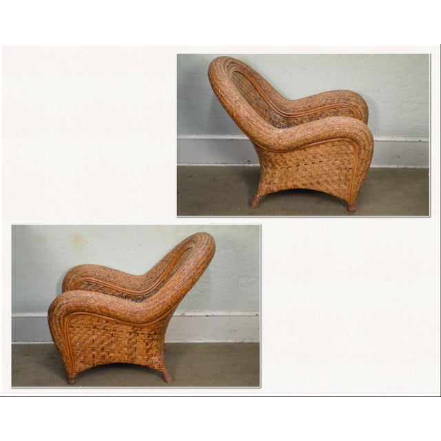 Pottery Barn Malabar Woven Wicker Rattan Lounge Chair ...