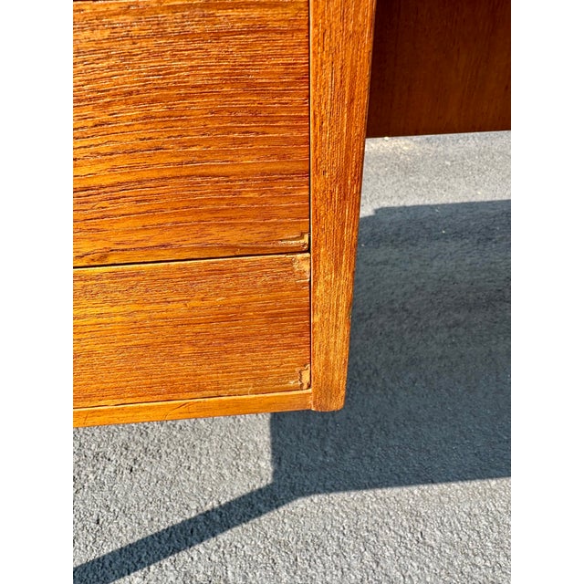 Brown Danish Teak Executive Desk With Bookcase For Sale - Image 8 of 9