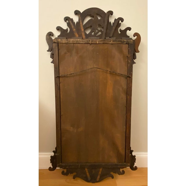American 18th Century Early American Chippendale Style Wall Mirror With Eagle Pediment For Sale - Image 3 of 10