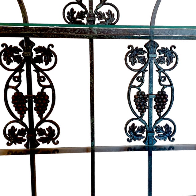 Late 20th Century 20th Century Neoclassical Revival Iron Étagère With Grape Vine Motif 5-Tier Display Shelf For Sale - Image 5 of 9