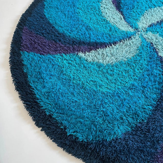 1960s Extra Large Scandinavian High Pile Rya Rug from Ege Taepper, 1970s For Sale - Image 5 of 18