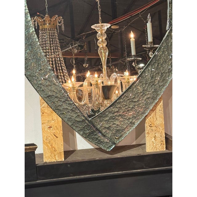Pair of Modernist Murano Mirrors in Fontana Green For Sale In Dallas - Image 6 of 6