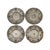 1930s English Silver-Plated Tudor Rose Pedestal Display Stands — Registered Design 7" - Set of Four For Sale In San Francisco - Image 6 of 18