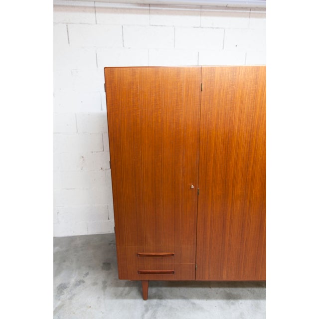 Brown Scandinavian Teak Wardrobe by Eric Grinwis Holland, 1960s For Sale - Image 8 of 18