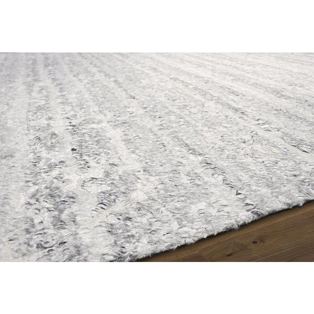 Modern Pasargad Home Vogue Silver Wool Area Rug- 5' 7" X 8' 6" For Sale - Image 3 of 4