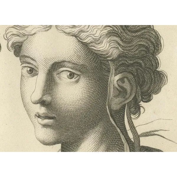 Pigné, Dialogue of Eras: Cap and Feather in Profile, 1740, Engraving For Sale - Image 4 of 7