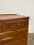 W40.5 D17 H43 Fully restored highboy by Broyhill with rare sculptural wooden handles and updated brass knobs. Item it...