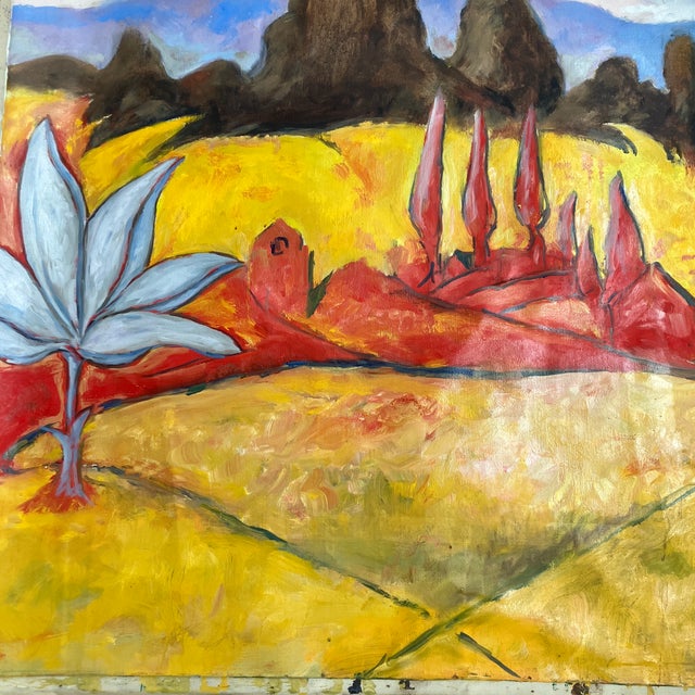 1980’s Original Abstract Expressionist Landscape Painting For Sale - Image 4 of 5