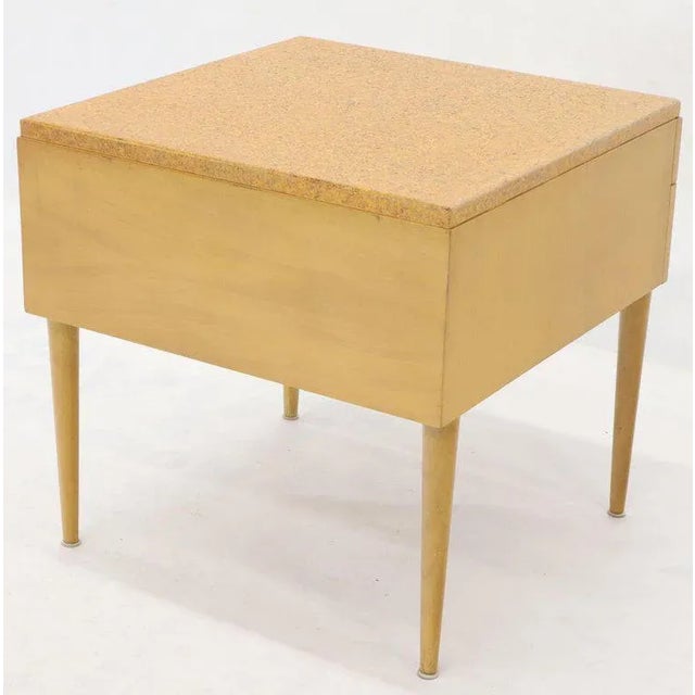 Brown Paul Frankl for Johnson Furniture Cork Top Two Drawer Sqaure End Table Stand For Sale - Image 8 of 13
