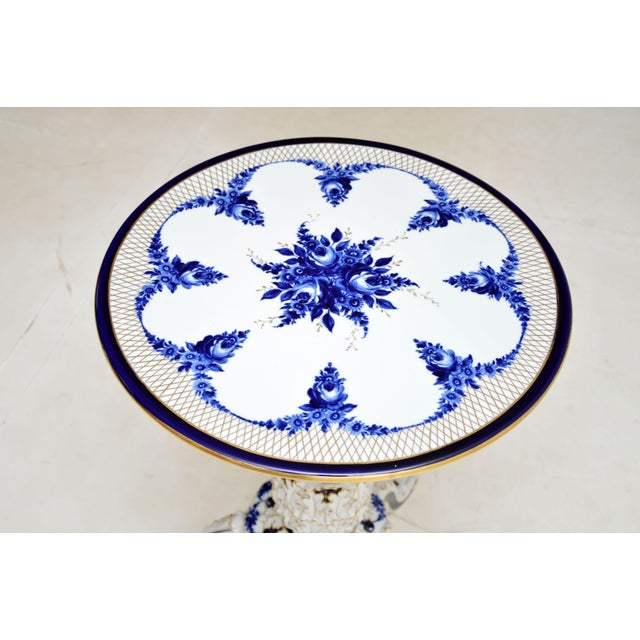 Antique Dresden Style Porcelain Side Table, 1960 For Sale - Image 3 of 13