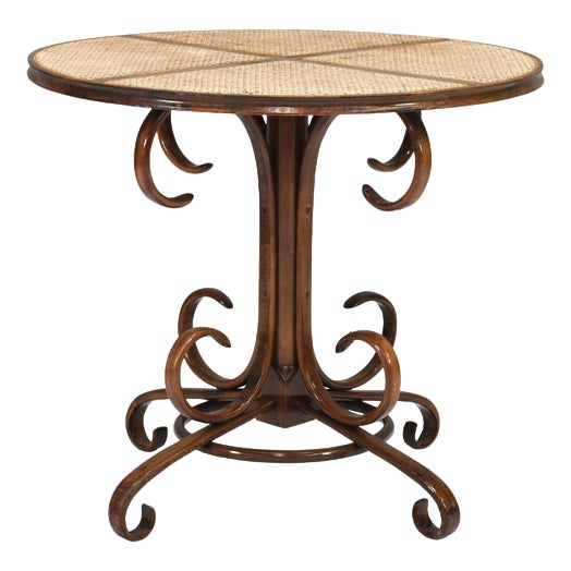 Bistro Dining Table in Bentwood and Cane by Alvar Aalto for Thonet For Sale