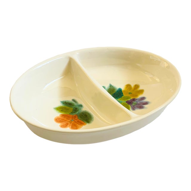 Franciscan Earthenware Divided Oval Serving Bowl For Sale