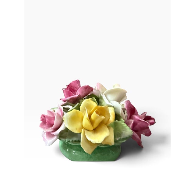 Exquisite vintage Crown Staffordshire fine bone china floral bouquet featuring an abundant arrangement of individually...