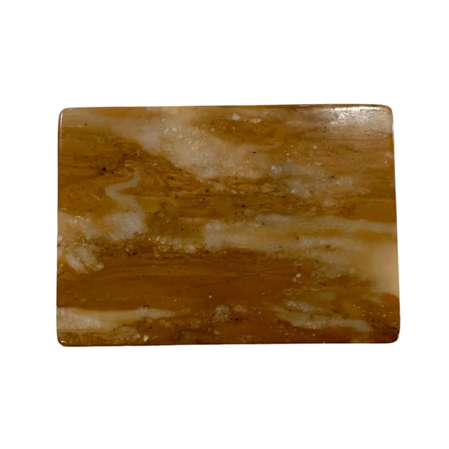 Tan 1950s Italian Marble Box For Sale - Image 8 of 9