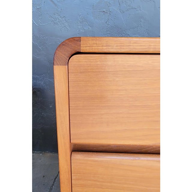 Wood Danish Modern Teak Dressers - A Pair For Sale - Image 7 of 16