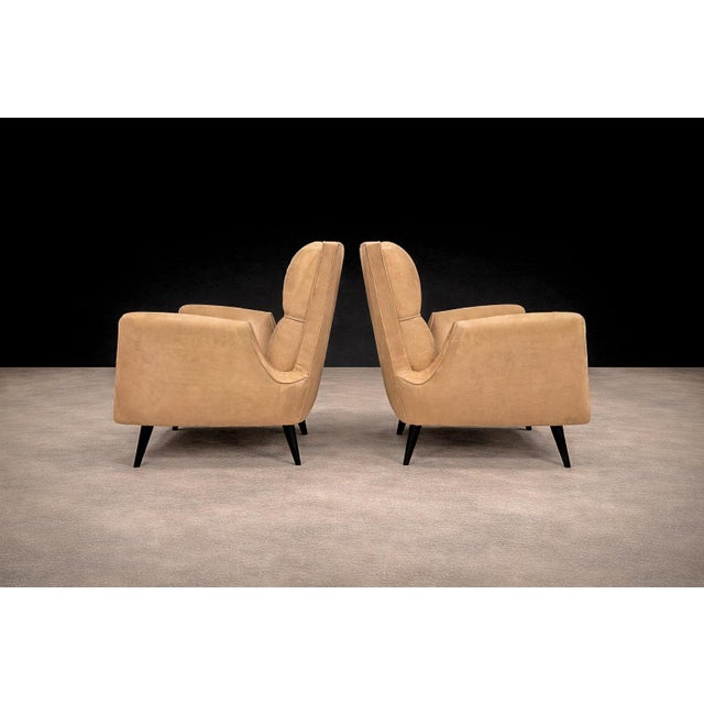 1950s Armchairs in Hardwood & Suede, Giuseppe Scapinelli, 1950s - Lot 544A For Sale - Image 5 of 11