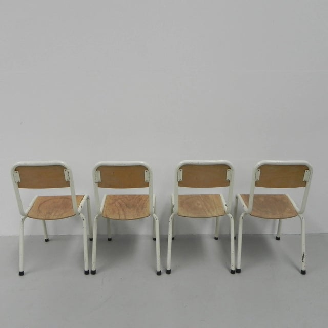 Beige School Desk Chairs, Set of 4 For Sale - Image 8 of 18
