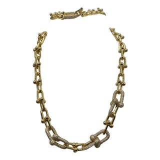 Gold Small Link Chain Necklace For Sale