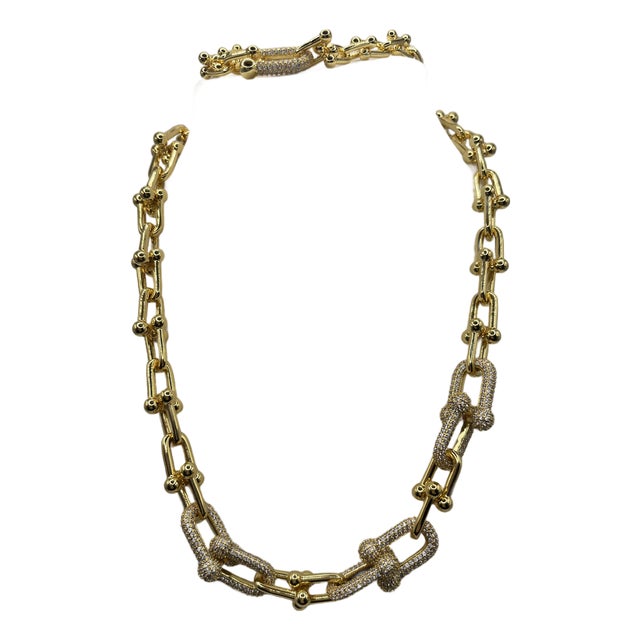 Gold Small Link Chain Necklace For Sale