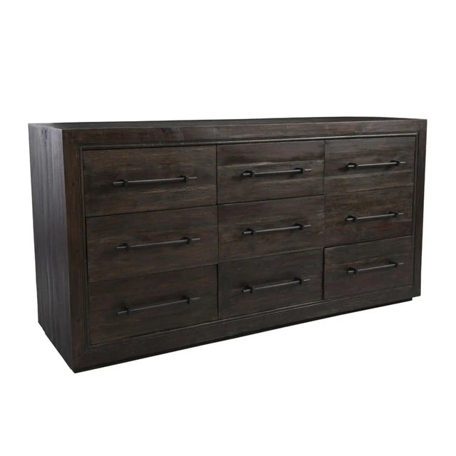 Modern Espresso Nine Drawer Dresser | Chairish