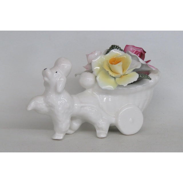 Thorley Bone China Figurine Poodle Pulling Cart of Flowers Made in England 5155b For Sale - Image 14 of 16