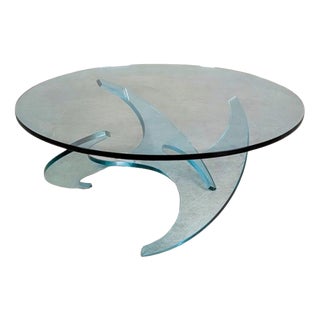 Mid-Century Propeller Coffee Table in Glass by Knut Hesterberg for Ronald Schmitt For Sale