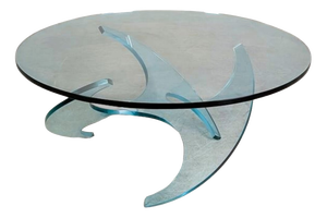 Mid-Century Propeller Coffee Table in Glass by Knut Hesterberg for Ronald Schmitt