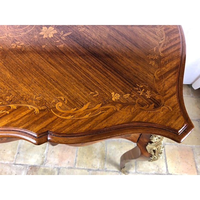 Brown Late 19th Century French Louis XV Style Bureau Plat or Antique French Writing Desk For Sale - Image 8 of 10