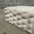 White Velvet Tufted Chesterfield Stool With Crystal Buttons For Sale - Image 9 of 12