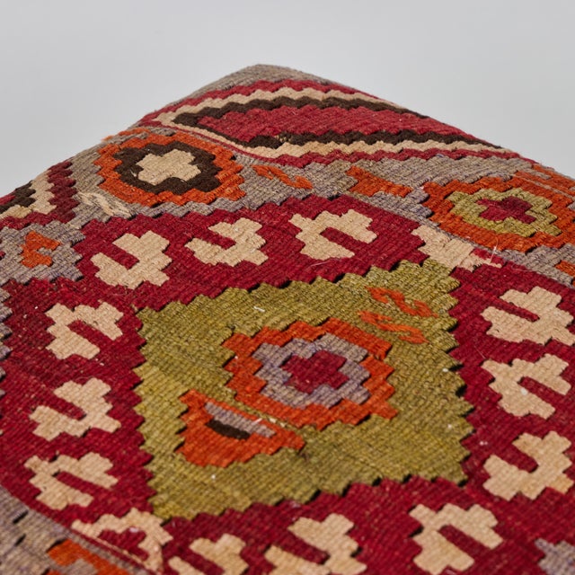 Custom Bench Upholstered in Vintage Turkish Rug With Nailhead Trim For Sale In Los Angeles - Image 6 of 12