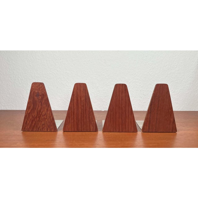 Brown Mid-Century Modern Danish Bookends in Teak, 1960s, Set of 4 For Sale - Image 8 of 18