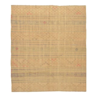1950s Vintage Turkish Embossed Kilim Area Rug 5'7 X 6'3 For Sale