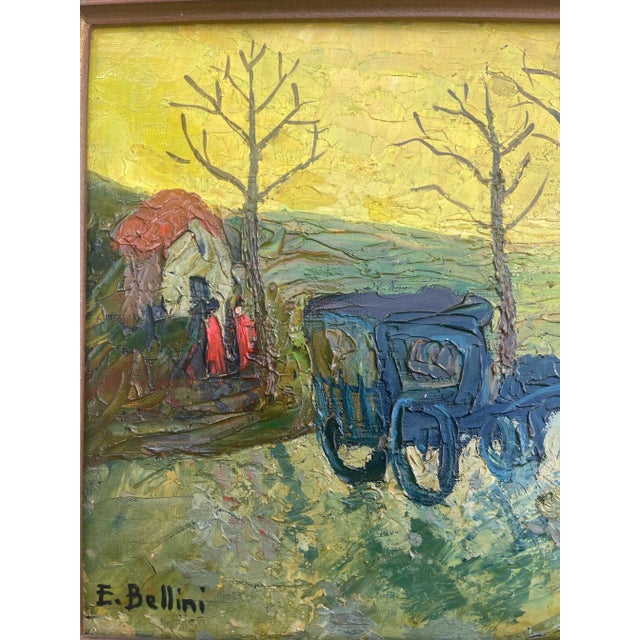 1930s Painting "On the Road to the Saints" Oil on Canvas Signed E. Bellini, France 1935 For Sale - Image 5 of 11