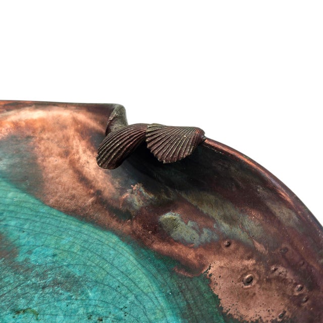 Ceramic Joy Imai Iridescent Studio Ceramic Bowl With Shell Motif, 9" For Sale - Image 7 of 11