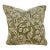 Floral Embroidered Sage Washed Velvet Decorative Pillow Cover For Sale