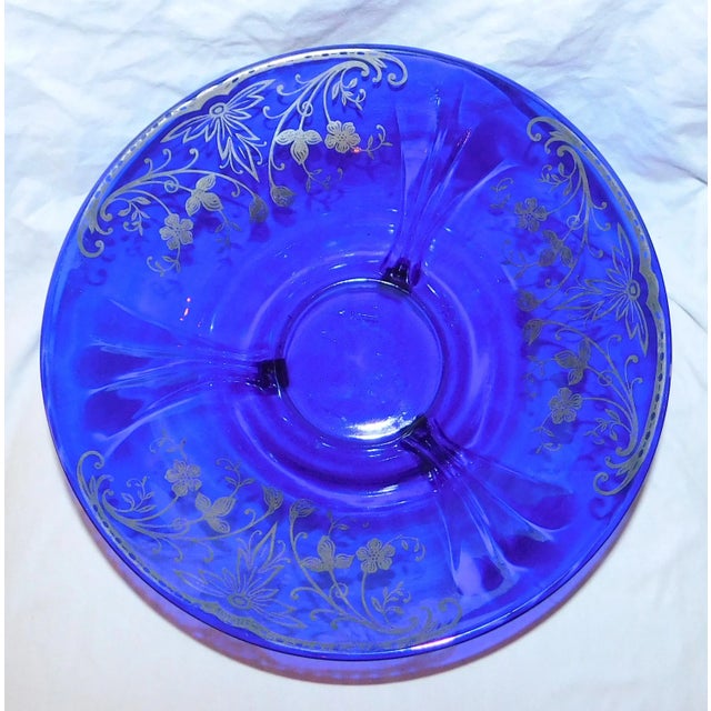 Mid 20th Century Vintage Colbalt Glass Garniture Set - 3 Pieces For Sale - Image 5 of 9